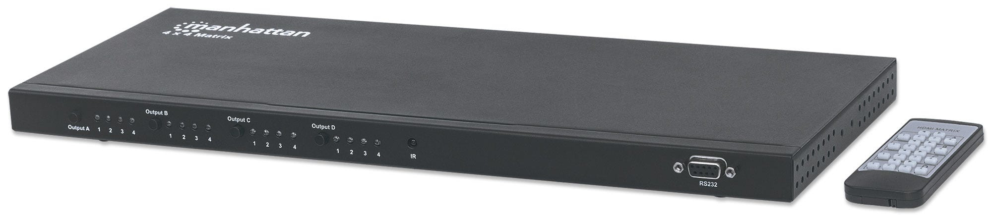 Manhattan 1080p 4x4 HDMI Matrix, Switch/Splitter Matrix with Four Inputs and Four Outputs, RS232 Control, Video Bandwidth Amplifier, Remote Control, Black (With – image 7