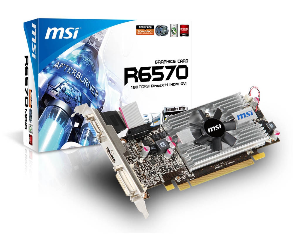 MSI R6570-MD1G/LP graphics card AMD Radeon HD6570 – image 1
