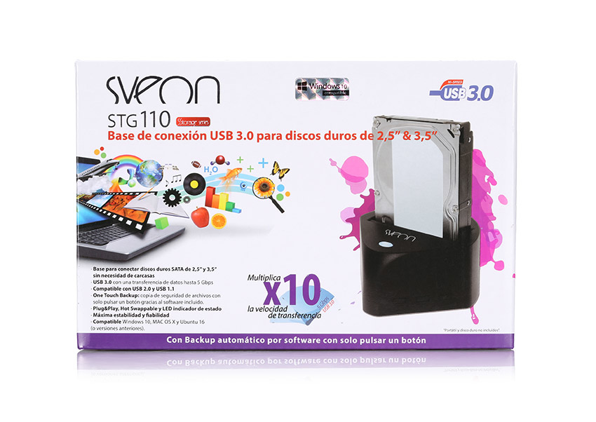 Sveon STG110 storage drive docking station USB 3.2 Gen 1 (3.1 Gen 1) Type-B Black – image 6