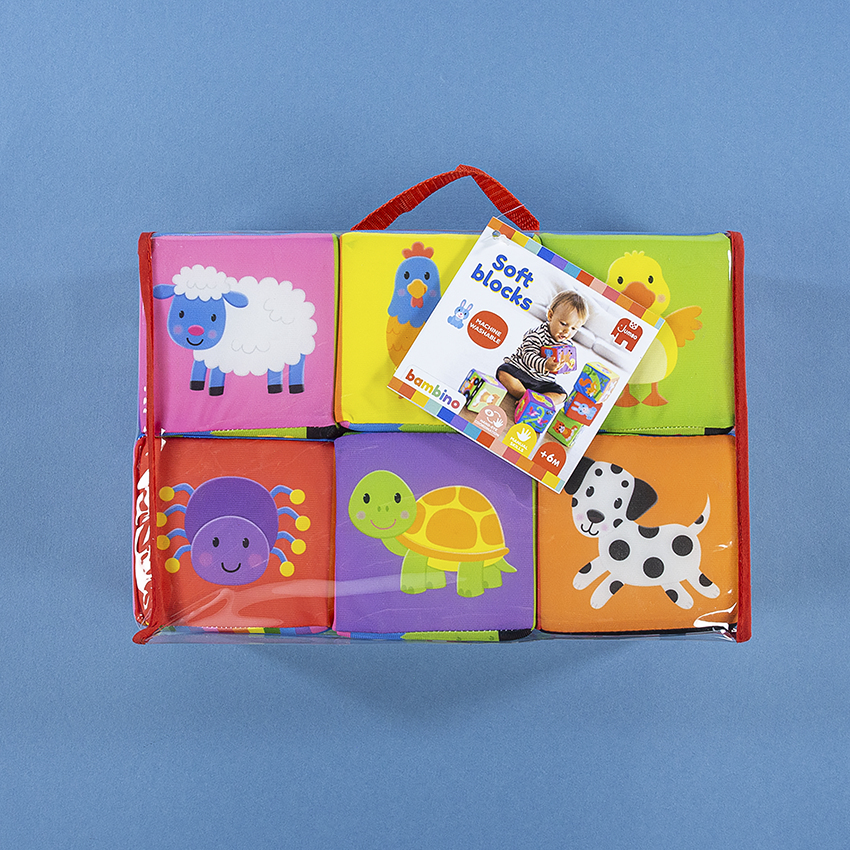 Resim Yumuşak Bloklar - Çok Renkli Plastik, 6 Parça, Hayvan Temalı, 0.5-2 Yaş
