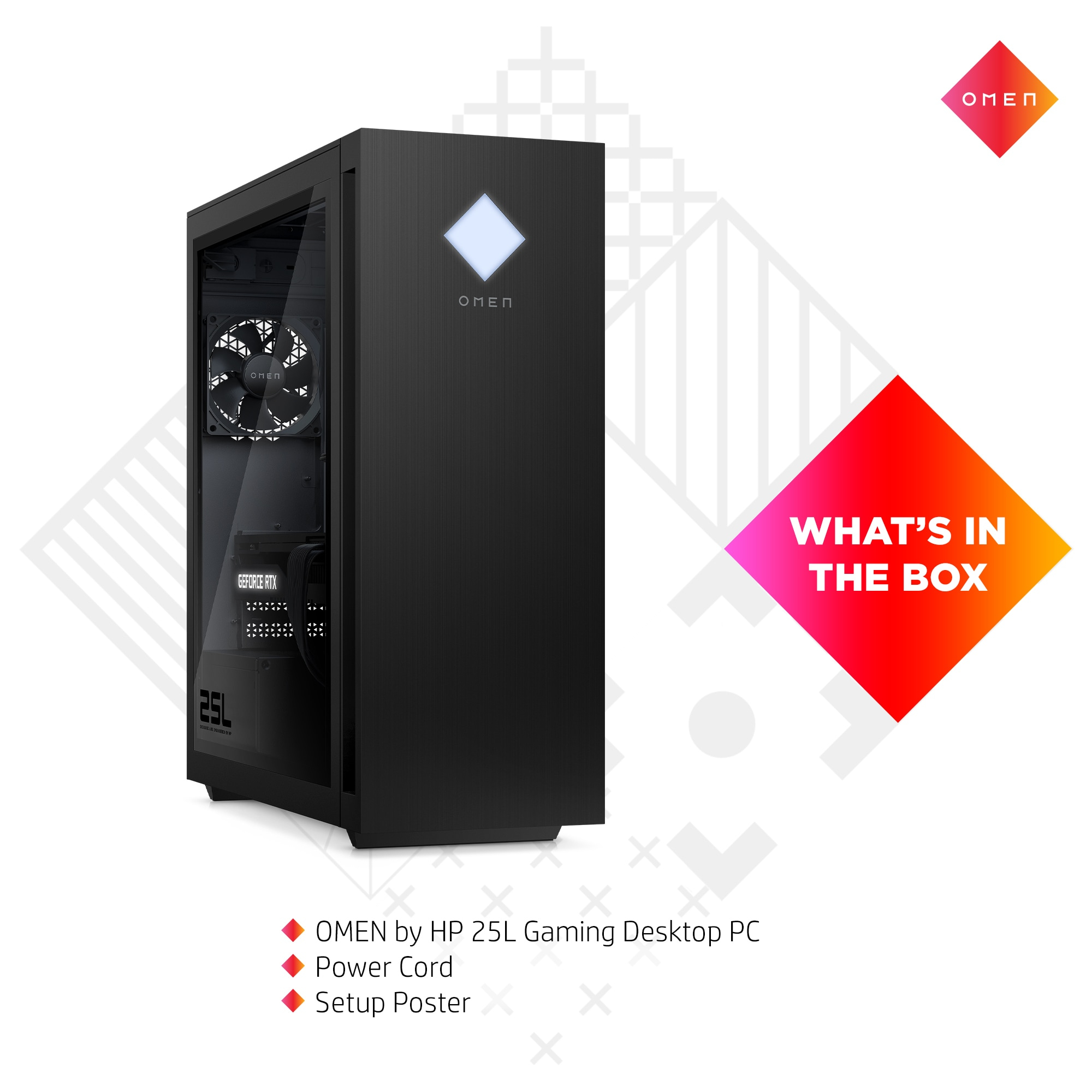 HP OMEN by HP 25L GT14-0004na Intel® Core™ i5 i5-12400F 8 GB DDR4-SDRAM 512 GB SSD AMD Radeon RX 6600 XT Windows 11 Home Tower PC Black – image 5