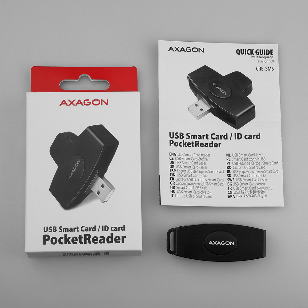 Axagon CRE-SM5 smart card reader Indoor USB USB 2.0 Black – image 6