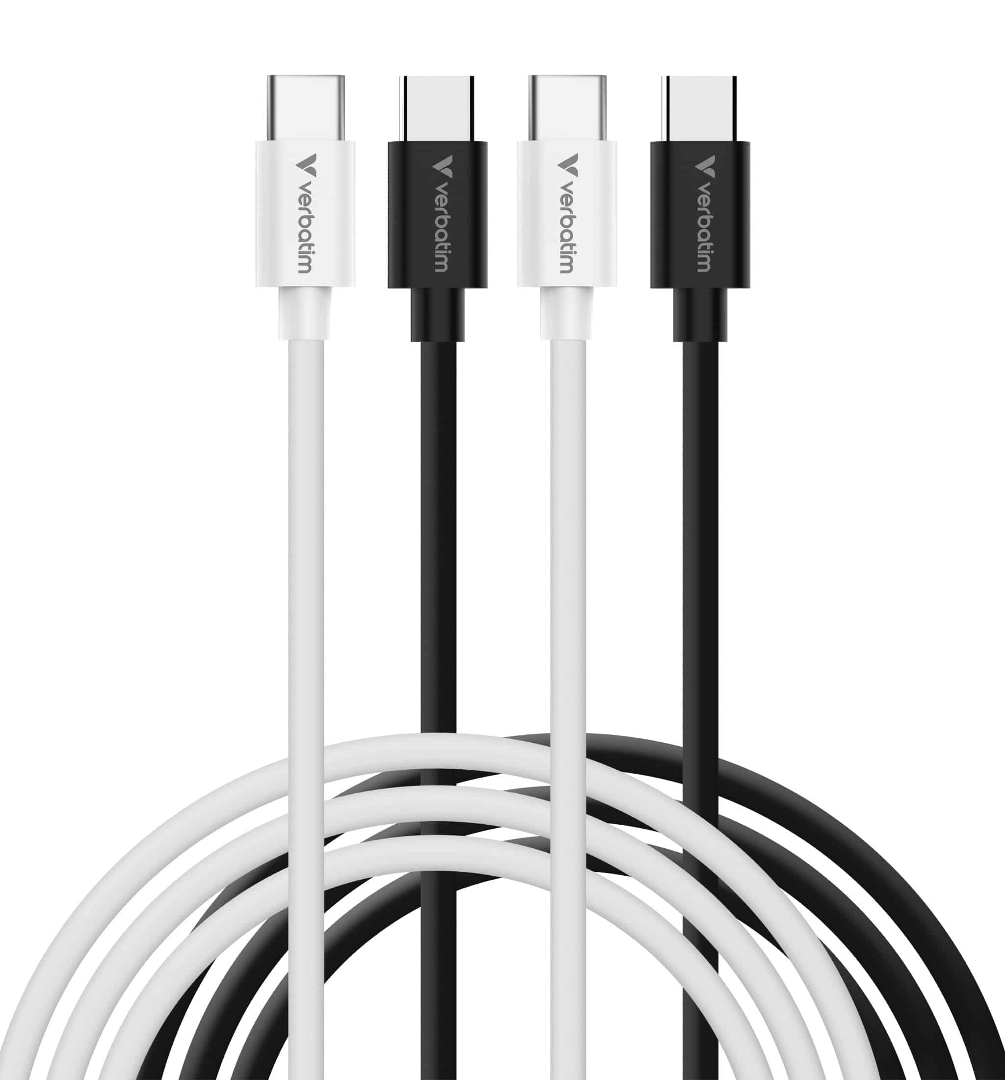 Verbatim Essentials Sync & Charge USB-C to C Cables. Cable length: 1 m. Connector 1: USB C Connector 2: USB C USB version: USB 2.0 Maximum data transfer rate: 0.48 Gbit/s Product colour: Black White