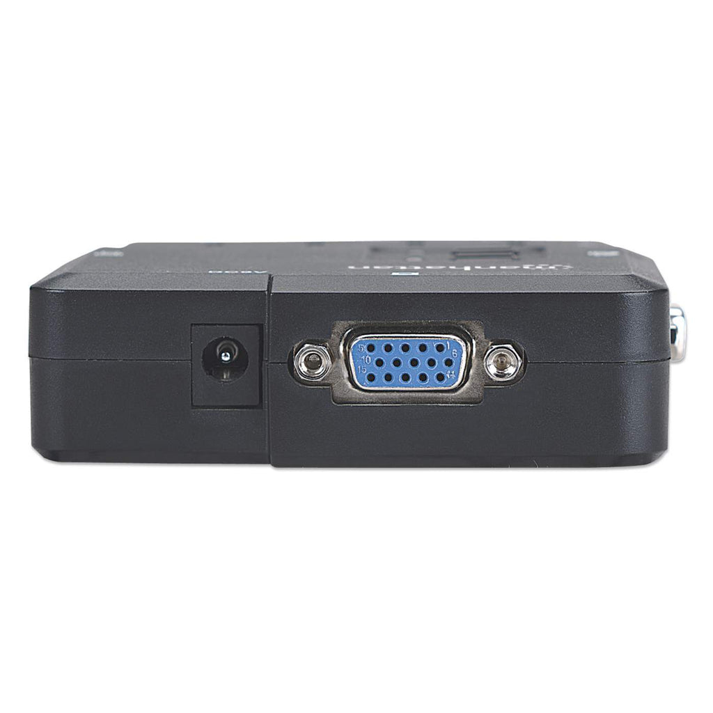 Manhattan KVM Switch Compact 2-Port, 2x USB-A, Cables included, Audio Support, Control 2x computers from one pc/mouse/screen, Black, Lifetime Warranty, Boxed – image 9