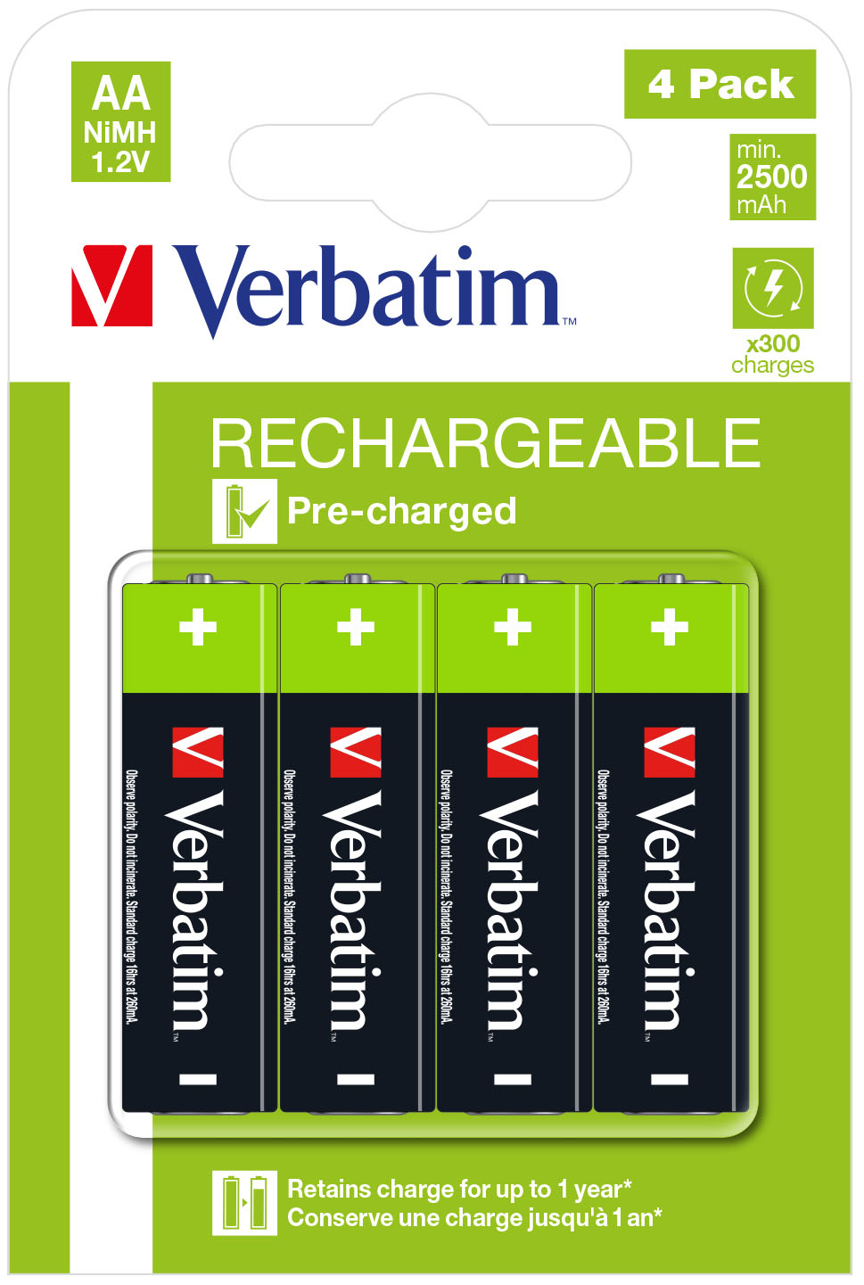 Verbatim 49517 hushållsbatteri Laddningsbart batteri AA Nickel-metallhydrid (NiMH)