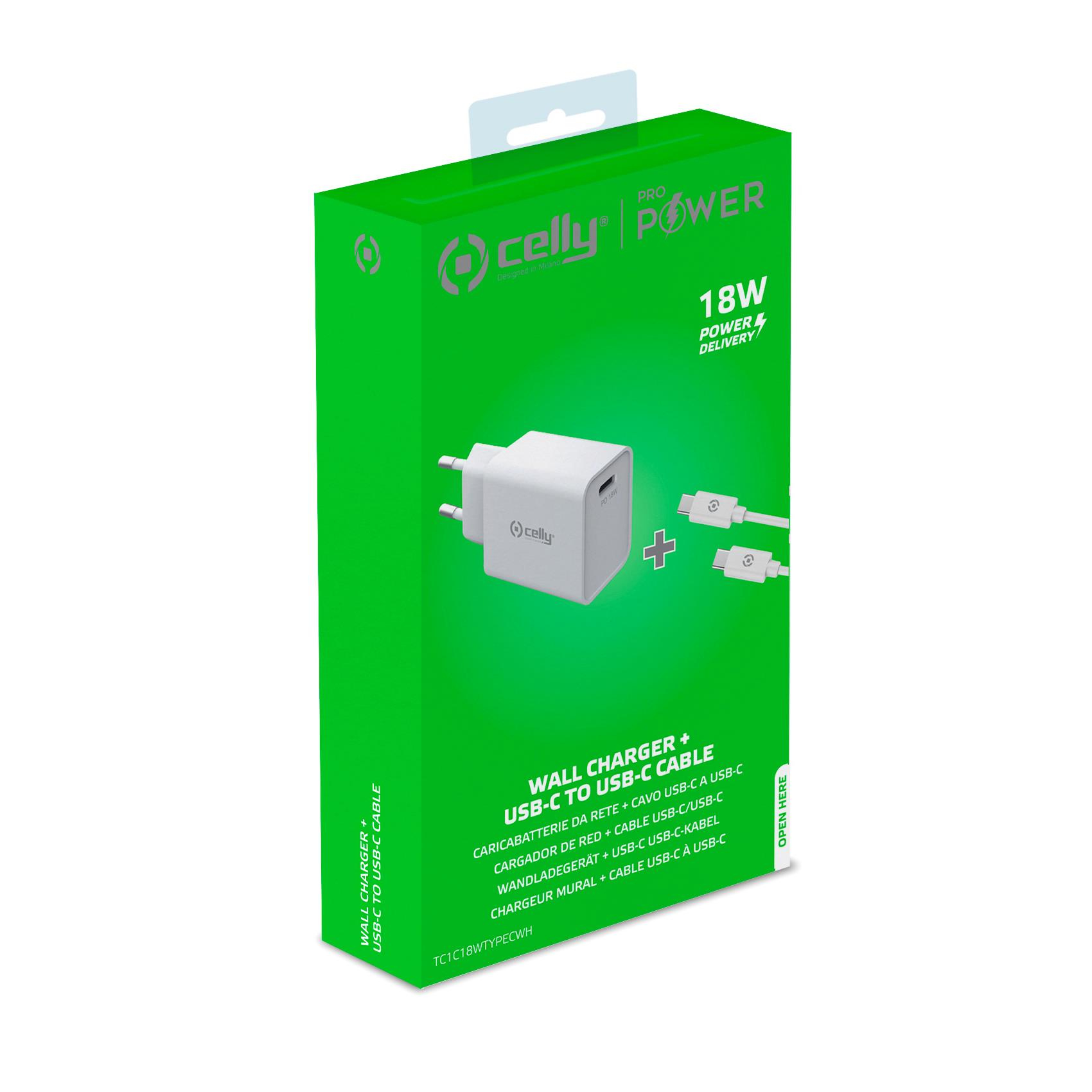 Celly TC1C18WTYPECWH mobile device charger Smartphone, Smartwatch, Tablet White AC Indoor – image 4