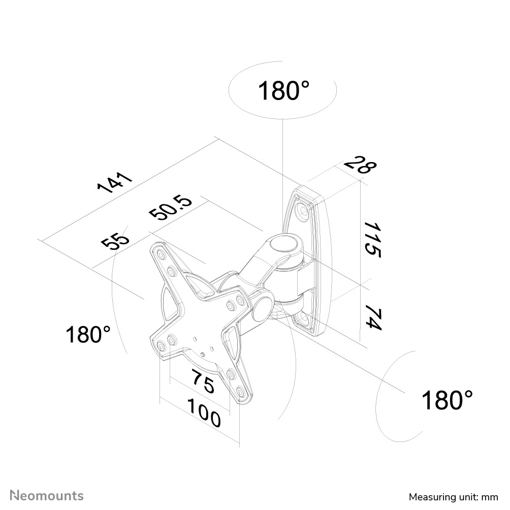 Neomounts FPMA-W1010 Monitor/TV mount wall 10-30" - full motion – image 3