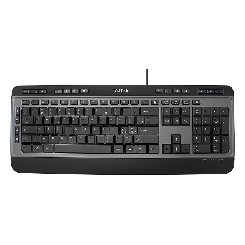 Vultech KEY-840M keyboard Home USB QWERTY Italian Black, Grey