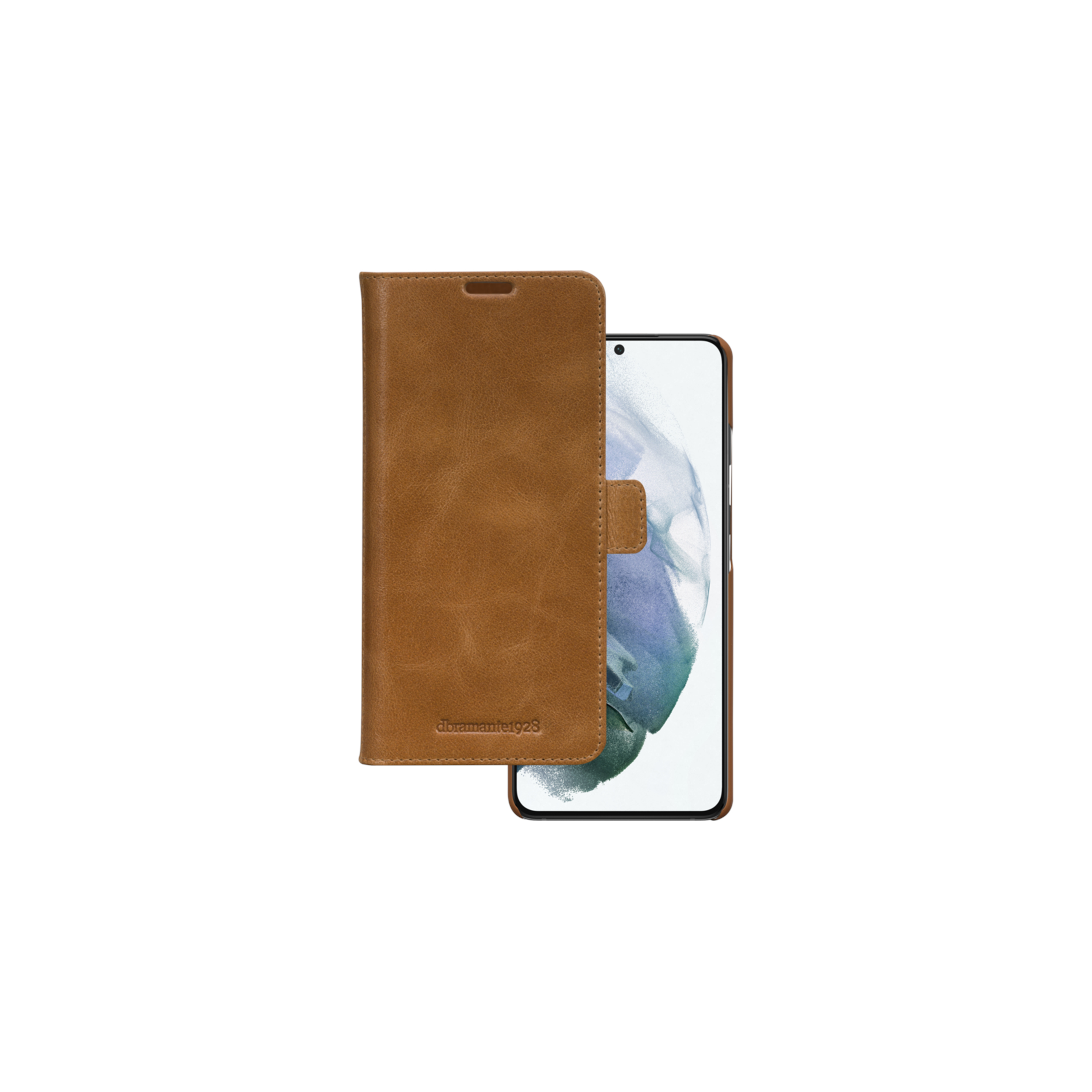 dbramante1928 Lynge - Flip cover for mobile phone - full-grain leather - tan - for Samsung Galaxy S21+ 5G
