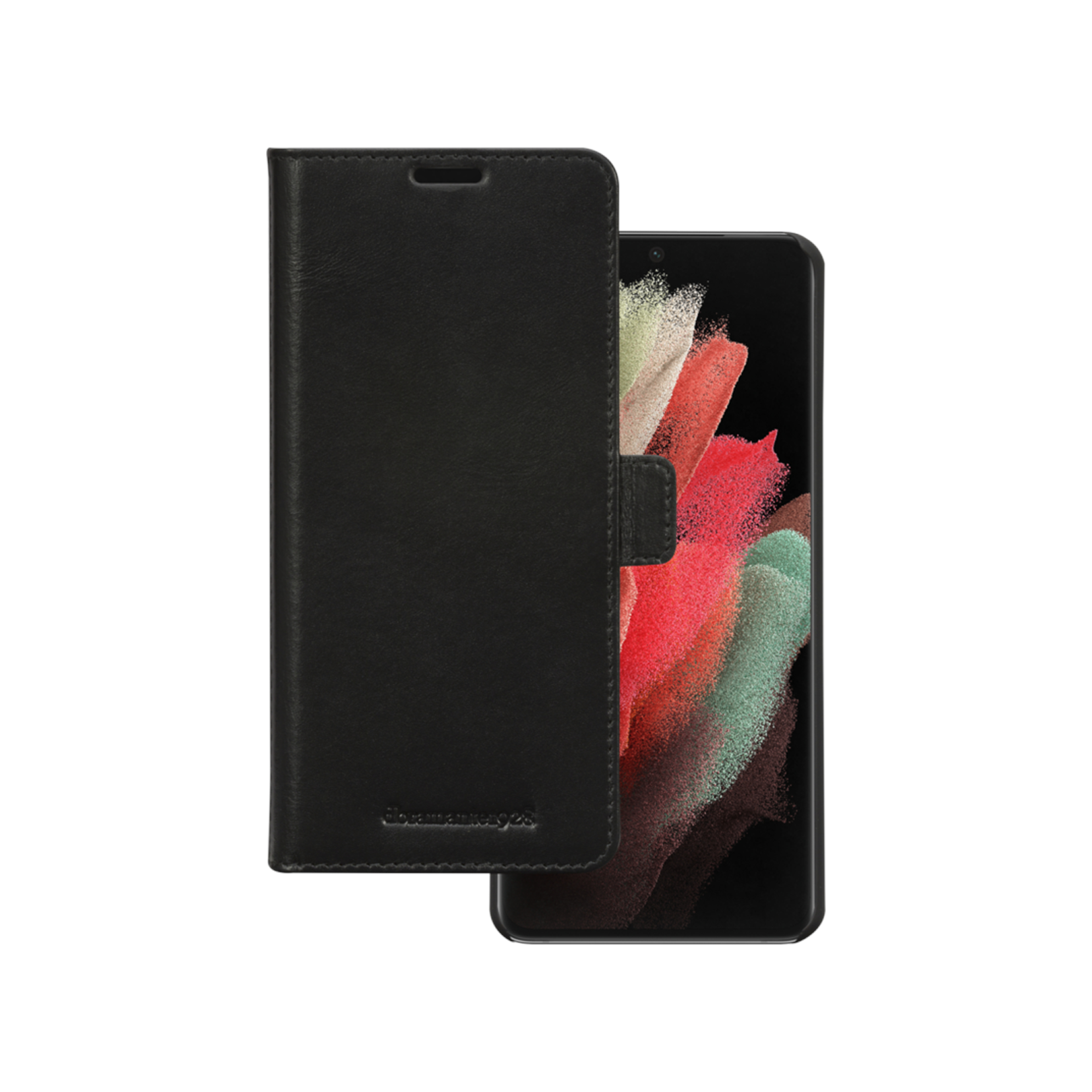 dbramante1928 Lynge - Flip cover for mobile phone - full-grain leather - black - for Samsung Galaxy S21 Ultra 5G