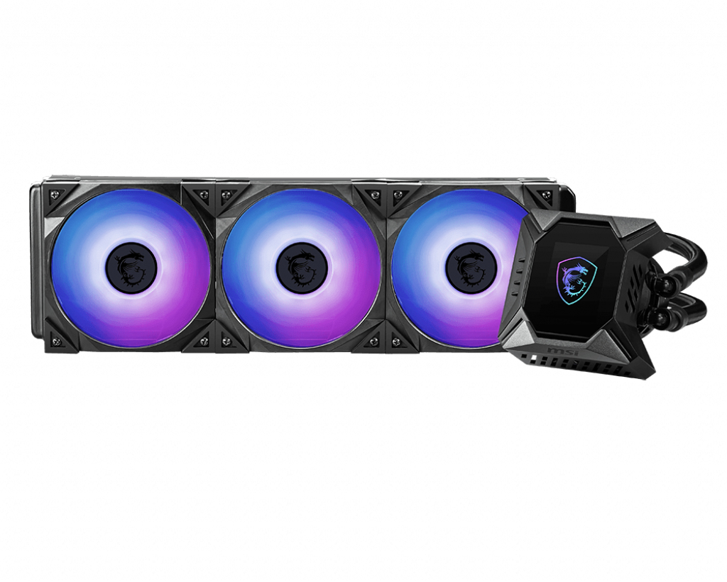 MSI MPG CORELIQUID K360 Liquid CPU Cooler ‘360mm Radiator, 2.4” LCD display with fan, 3x 120mm ARGB PWM Fan, Center, Supports Intel and AMD Platforms, Cooled by ASETEK’ image 2