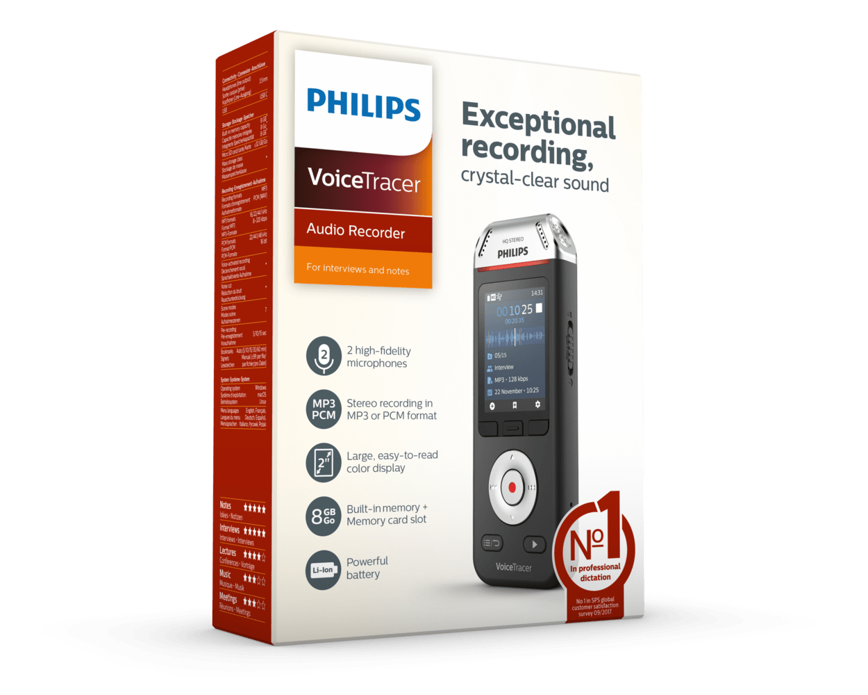 Philips Voice Tracer DVT2110/00 dictaphone Flash card Black, Chrome – image 8