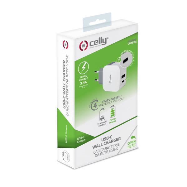 Celly TCTYPECUSBWH mobile device charger Universal White AC Indoor – image 3