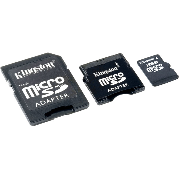 Kingston Technology 2GB MicroSD Card, 2 adapters