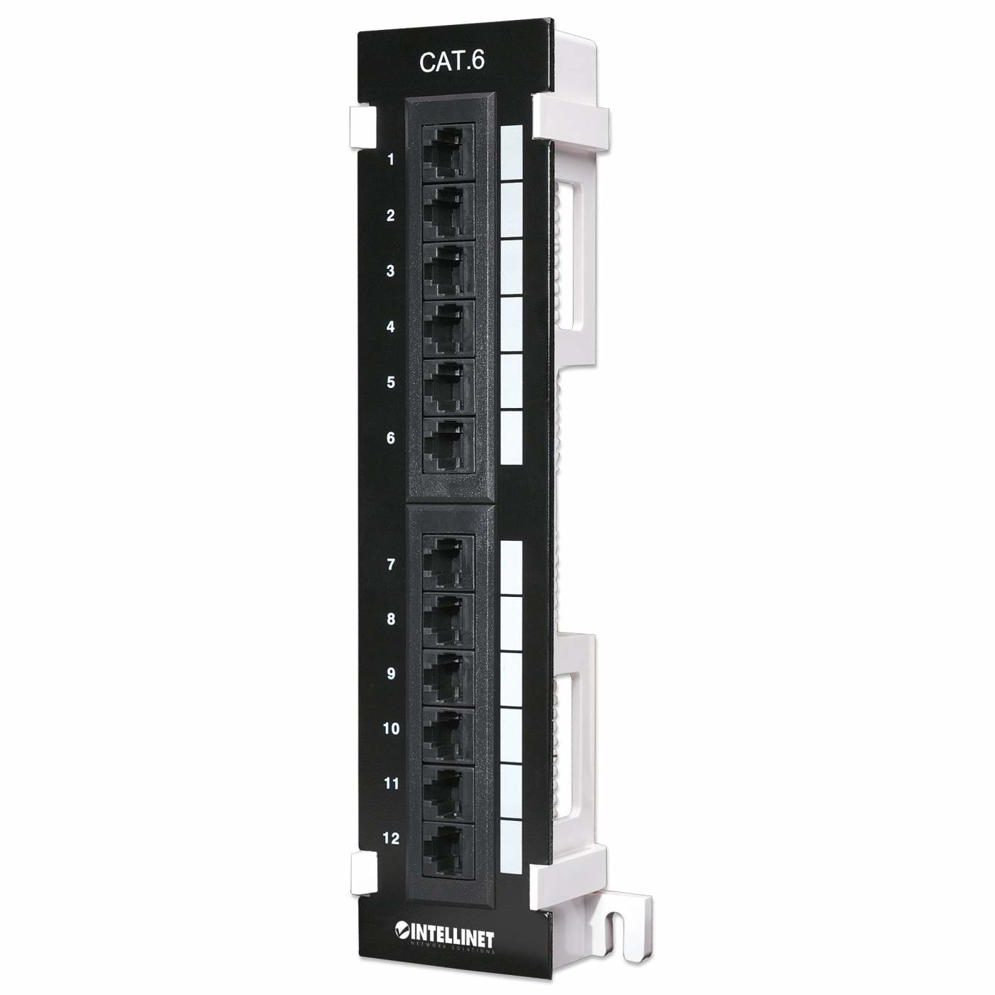 Panel intellinet parcheo montaje pared cat6 12 puertos utp