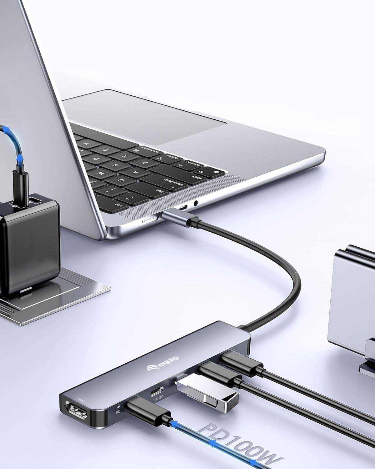 Equip USB-C 6 in 1 Multifunctional Adapter, HDMI 4K/60Hz, USB-C Gen2 x 4 (10Gbps), 100W USB PD – image 2