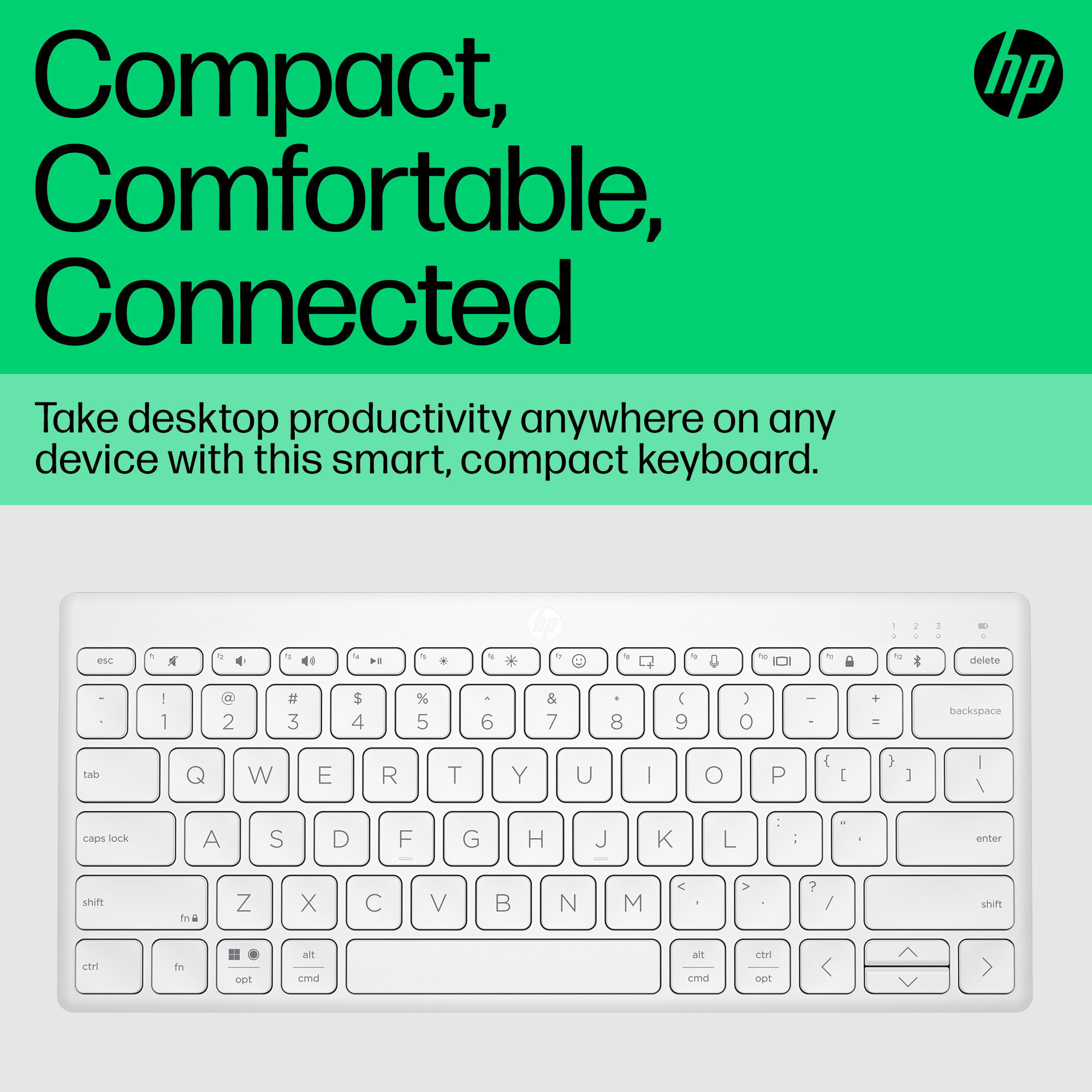 HP 350 WHT Compact Multi-Device Keyboard – image 4
