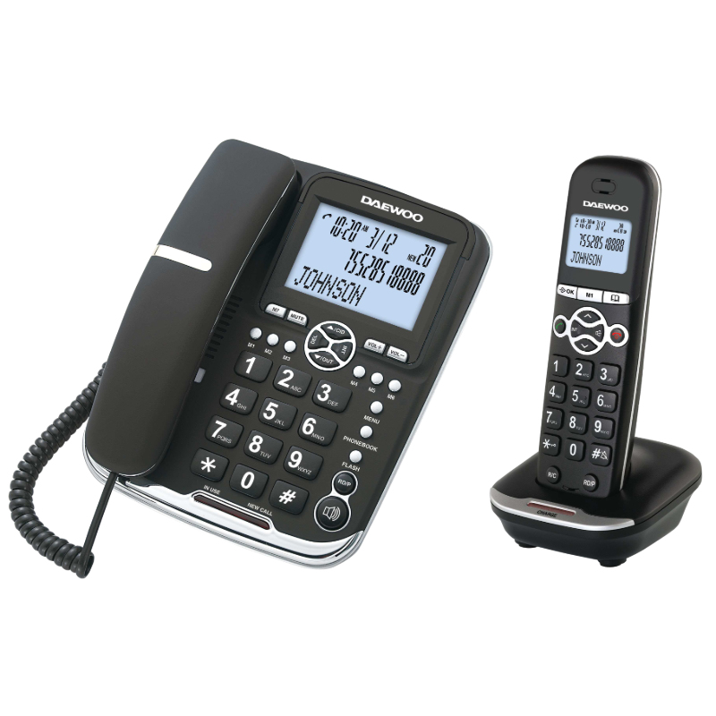 Daewoo DTD-5500 DECT telephone Caller ID Black