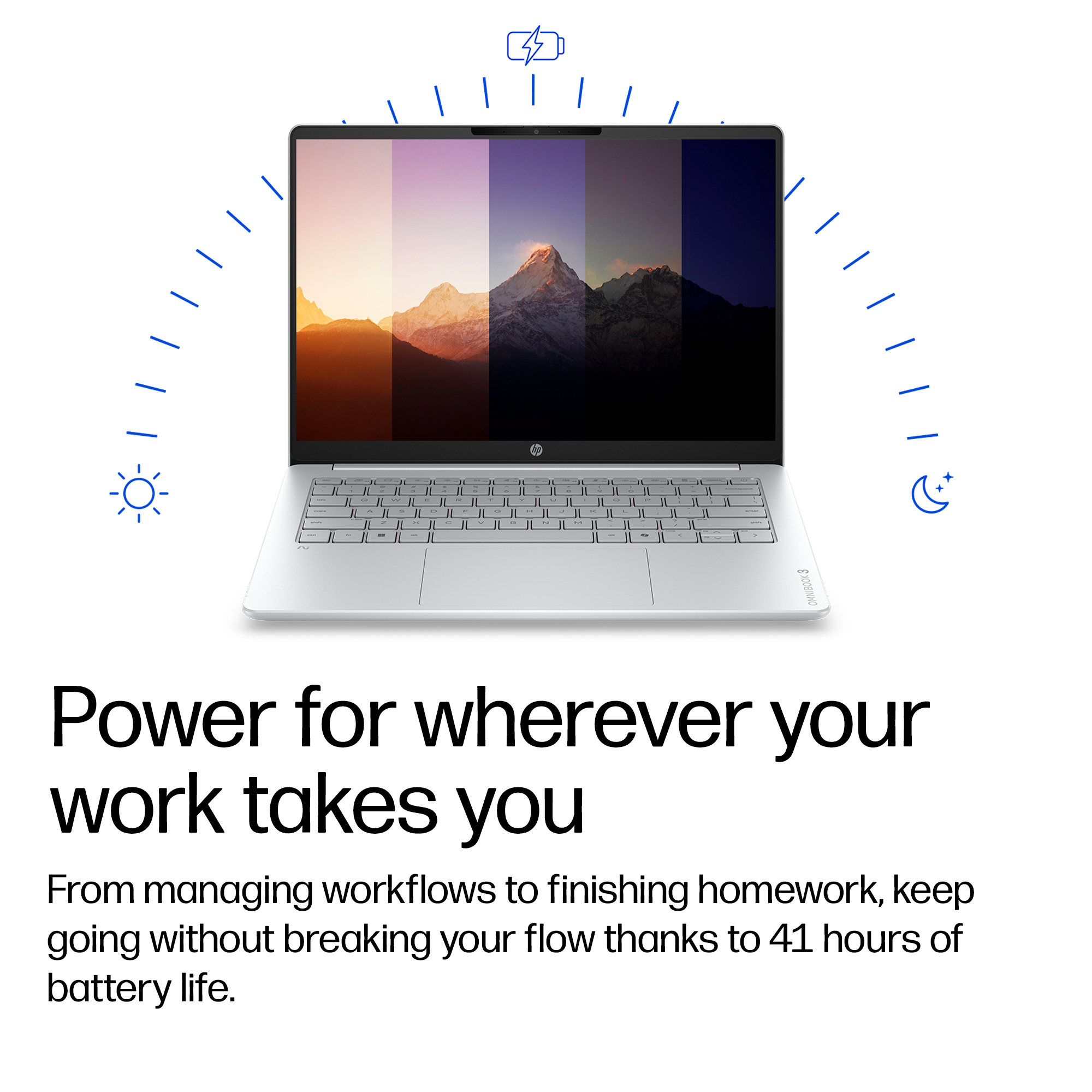 HP OMNIBOOK 3 NGAI 14-HZ0007NAX Copilot+ PC Snapdragon X1-26-100 Laptop 35.6 cm (14″) 2K 8 GB LPDDR5x-SDRAM 512 GB SSD Wi-Fi 6E (802.11ax) Windows 11 Home Silver image 14