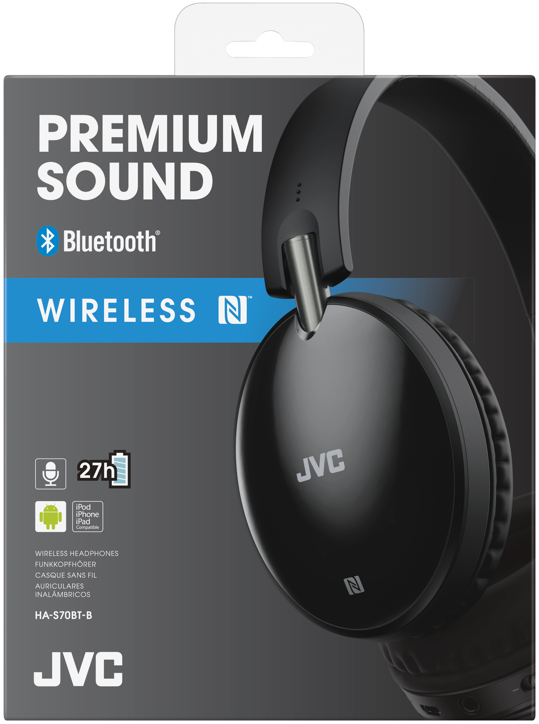 JVC HA-S70BT-E Headset Wired & Wireless Head-band Calls/Music Micro-USB Bluetooth Black – image 3