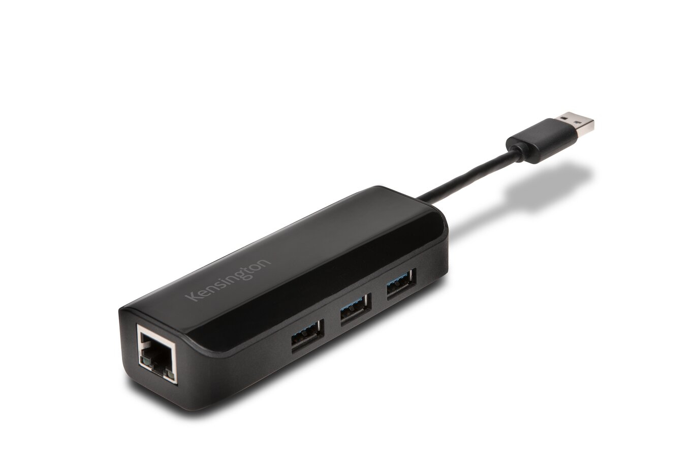 Kensington UA3000E USB 3.0 Ethernet Adapter & 3-Port Hub — Black – image 2