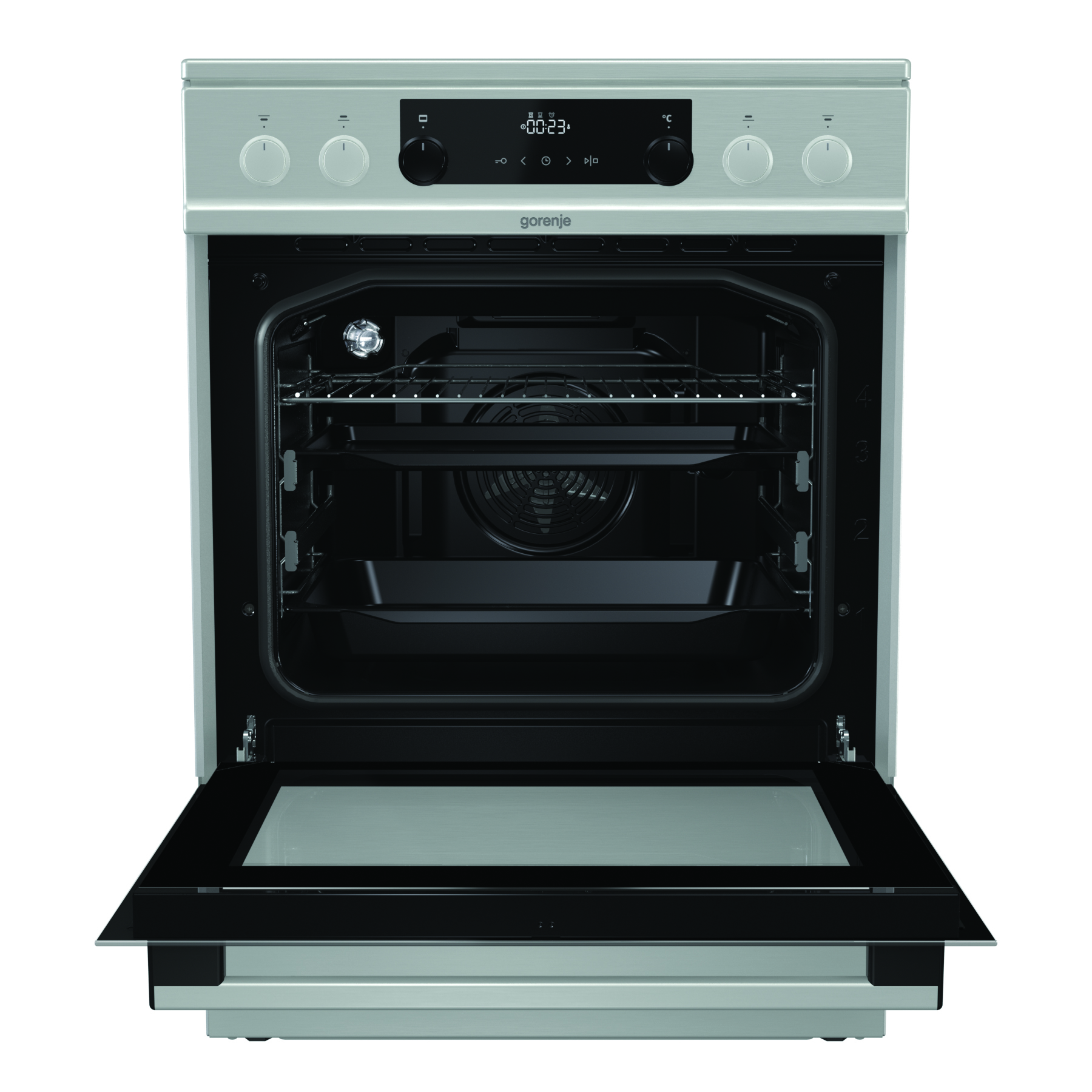 Gorenje EC6352XPA Freestanding cooker Electric Ceramic hob Black, Stainless steel – image 2