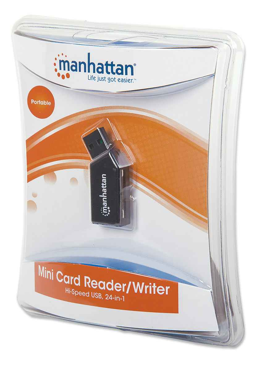 Manhattan USB-A Mini Multi-Card Reader/Writer, 480 Mbps (USB 2.0), 24-in-1, Hi-Speed USB, Windows or Mac, Black, Three Year Warranty, Blister – image 7