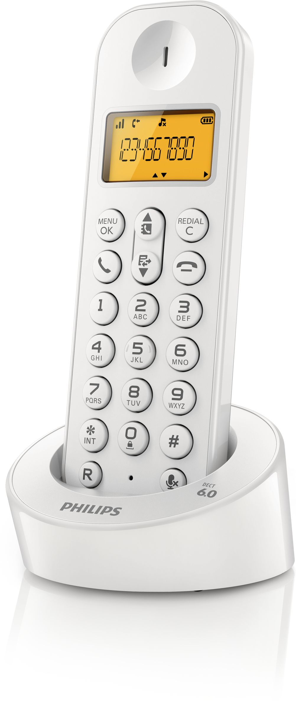 Philips D1201W/BR telephone Caller ID Black