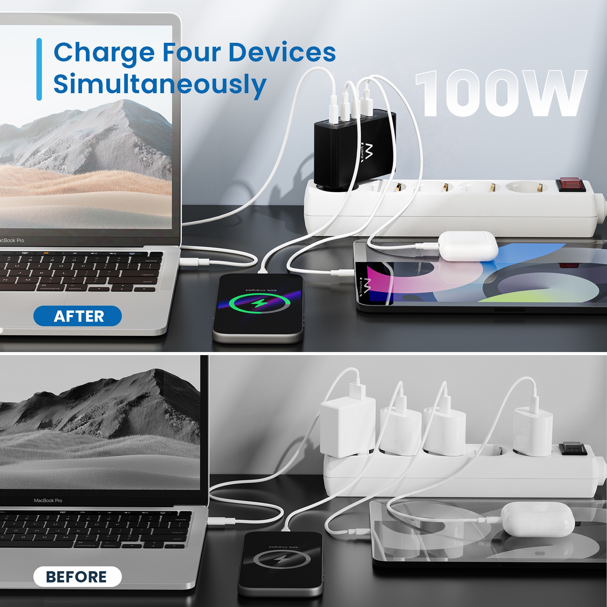 Ewent EW1336 mobile device charger Universal Black AC Fast charging Indoor – image 3