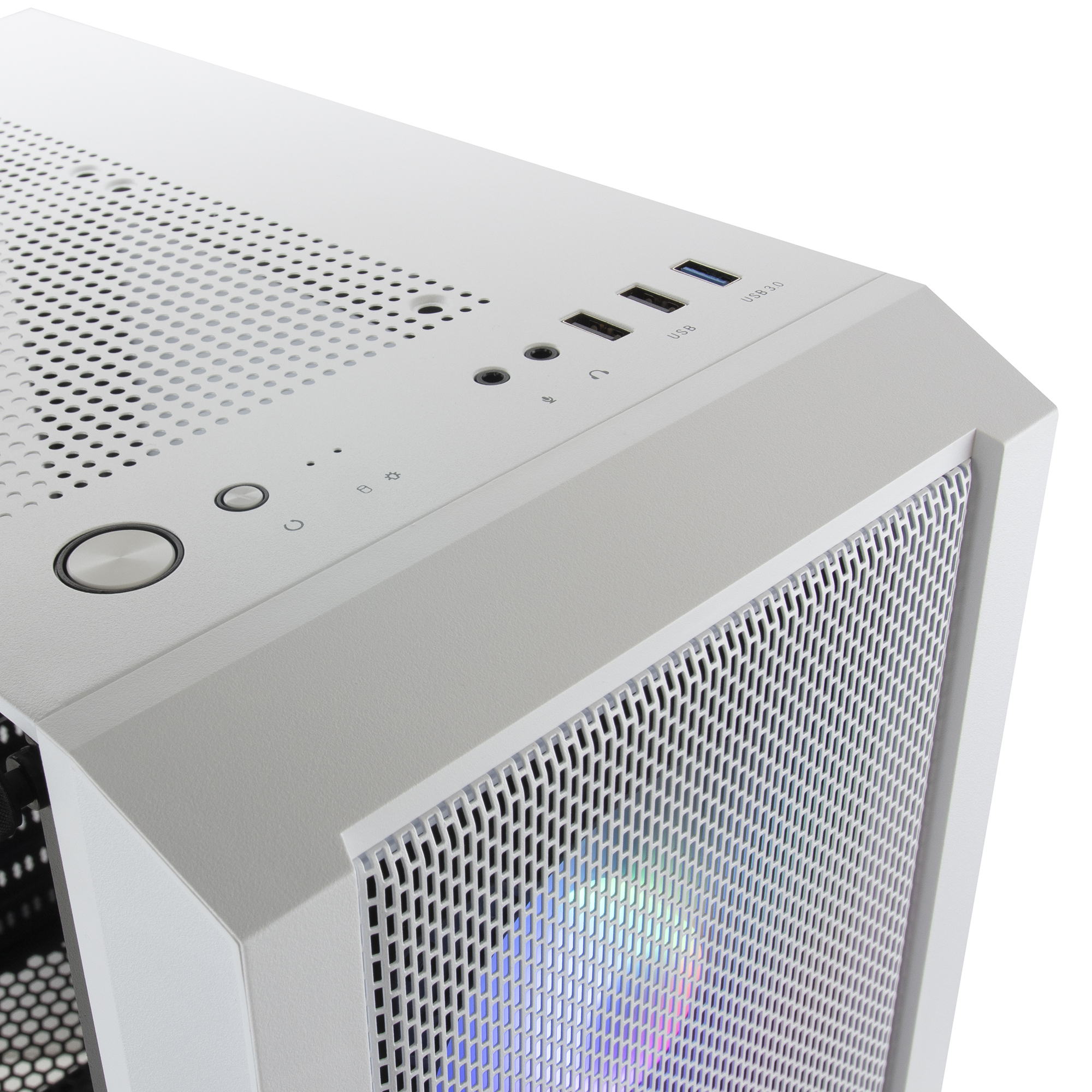Mars Gaming MC-C White PC ATX Case Metal-Mesh Front Panel Tempered Glass Window 3 Front FRGB – image 4
