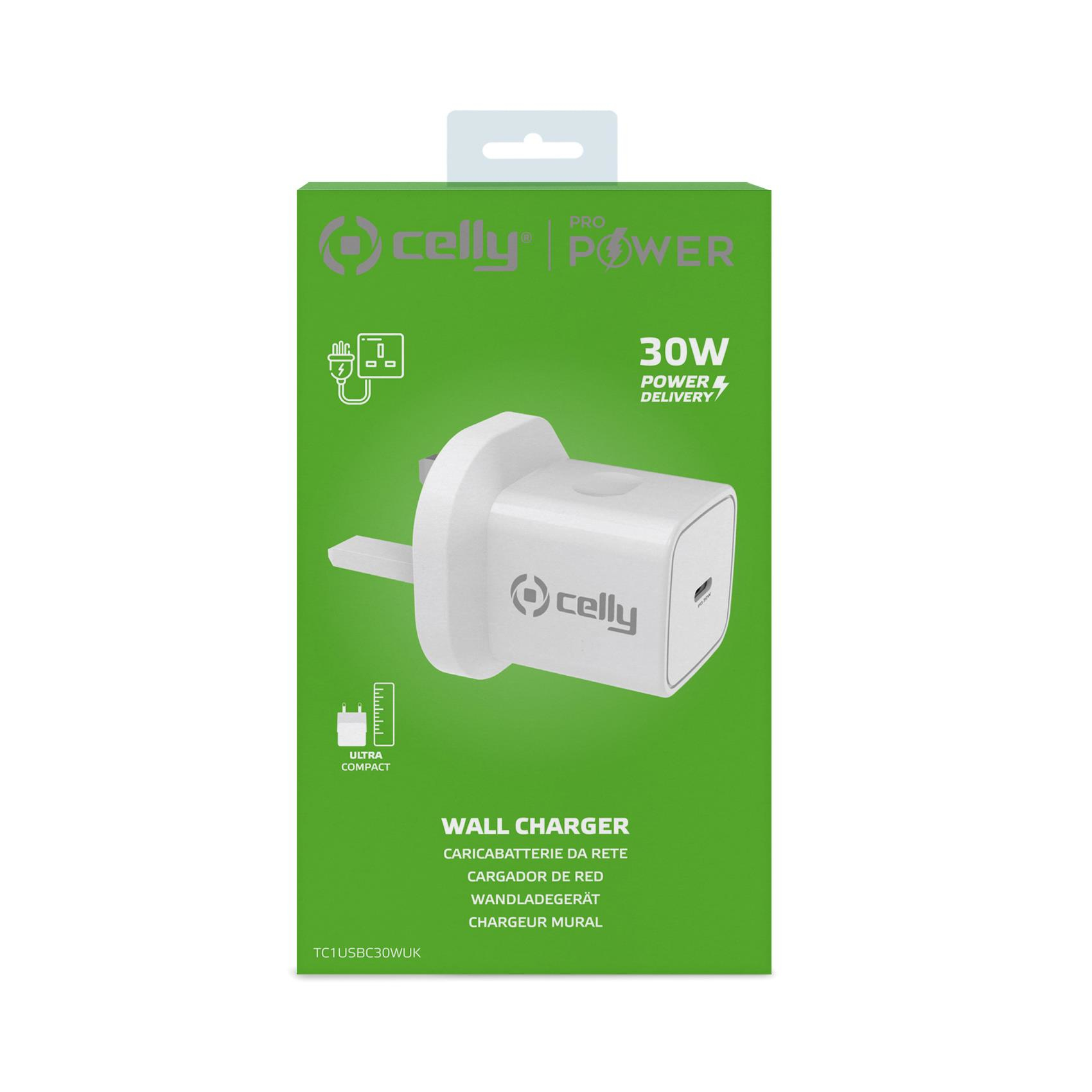 Celly TC1USBC30WUK mobile device charger Smartphone, Smartwatch, Tablet White AC Indoor – image 5