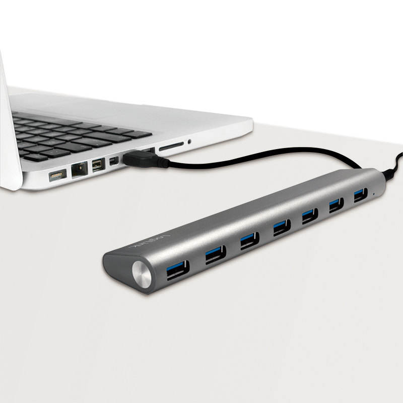 LogiLink UA0308 interface hub USB 3.2 Gen 1 (3.1 Gen 1) Type-A 5000 Mbit/s Grey – image 6