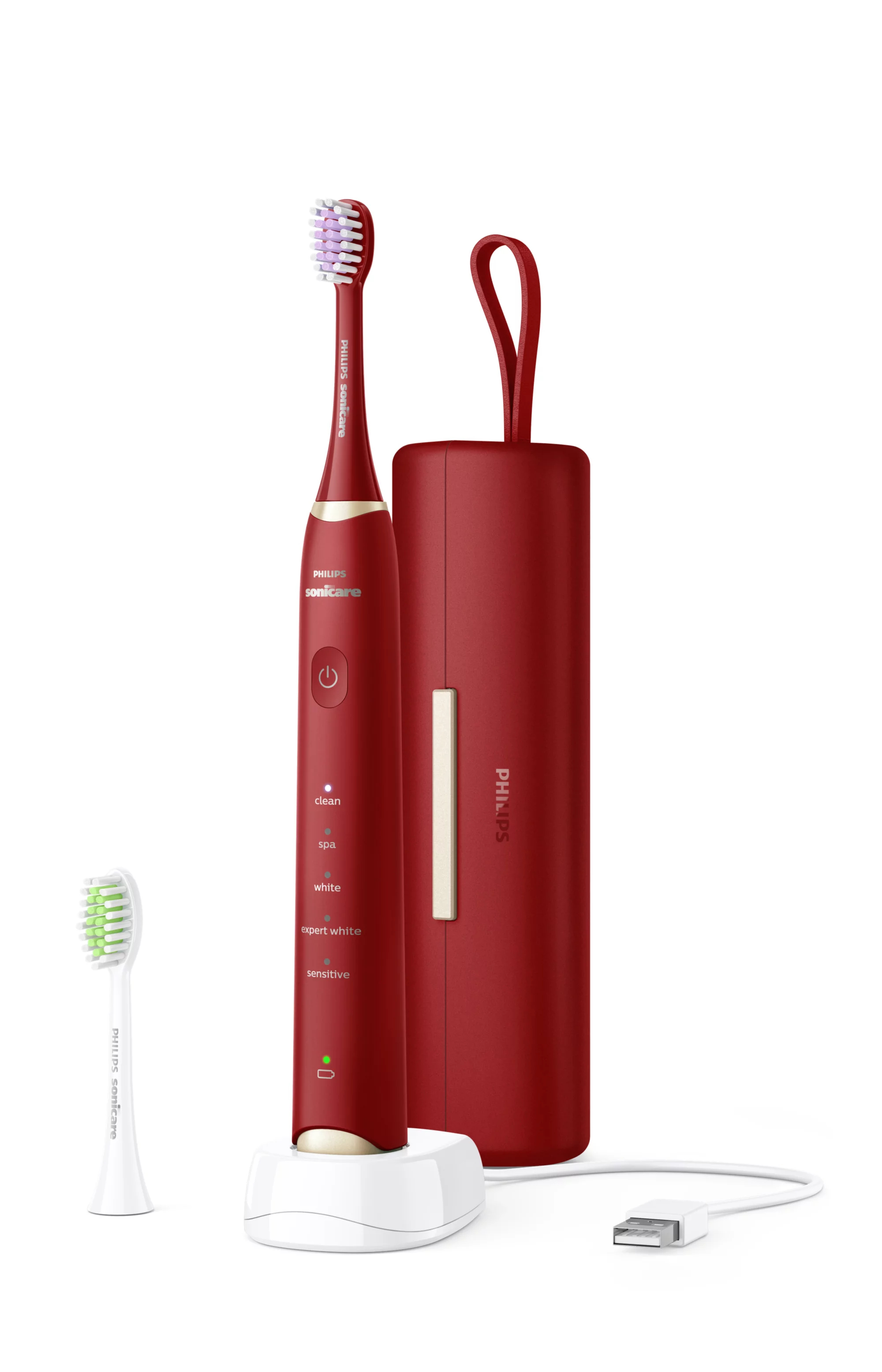 Philips HX2491/02 electric toothbrush Adult Sonic toothbrush Red