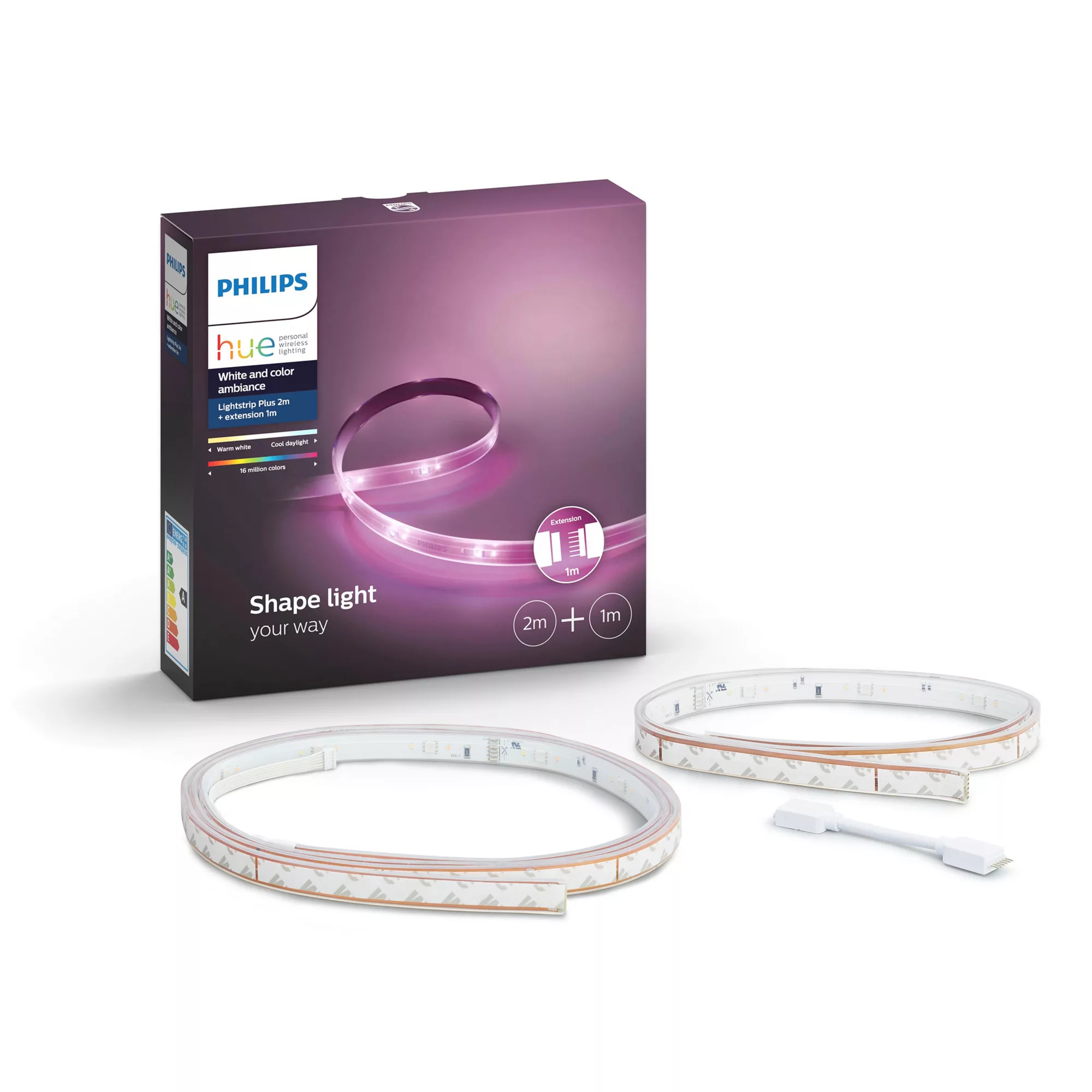Philips by Signify Philips Hue White and colour ambience Lightstrip Plus 2m+1m bundle