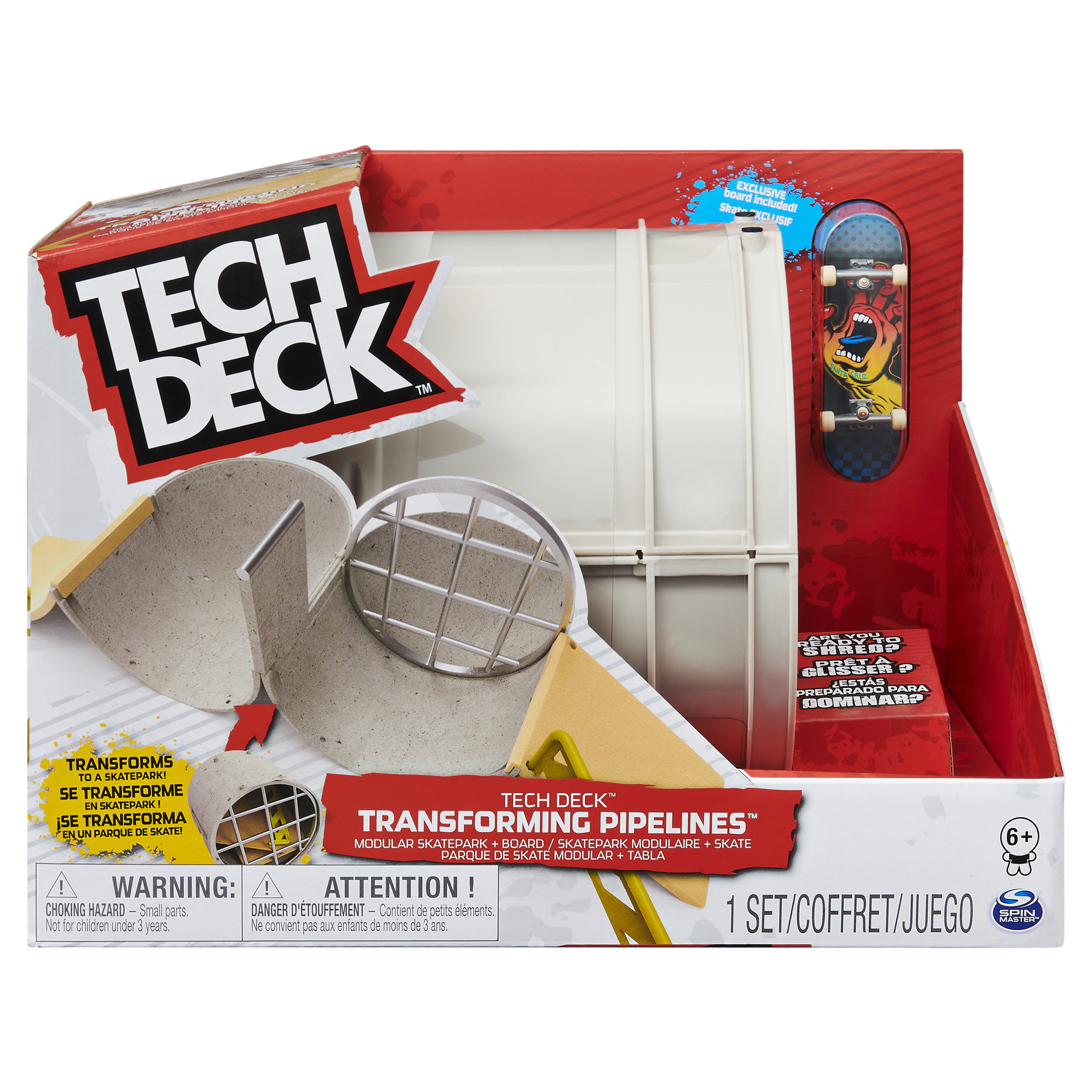 Tech Deck Transforming Pipelines Modüler Kaykay Parkı Oyun Seti Özel Fingerboard Dahil