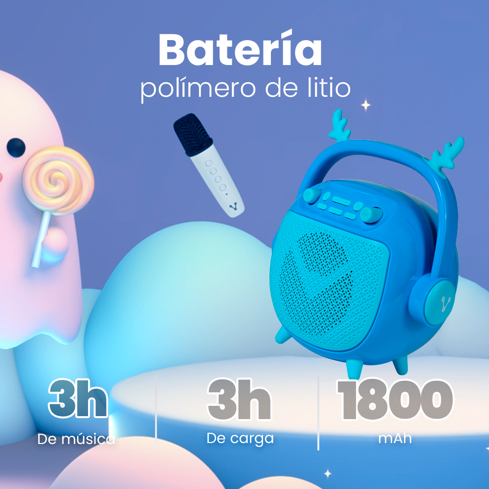 Bocina Portátil Vorago BSP-205 - Bluetooth - Azul - BSP-205-BL