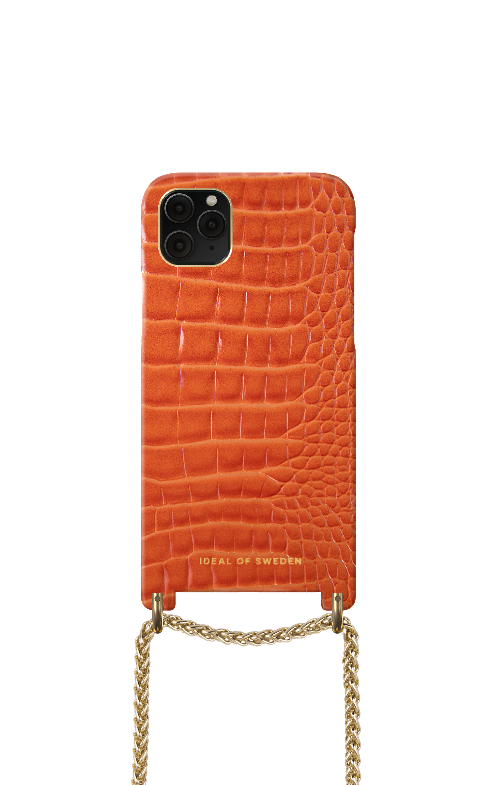 iDeal of Sweden Lilou Necklace Case iPhone 11PM/XSM Orange Croco – image 3