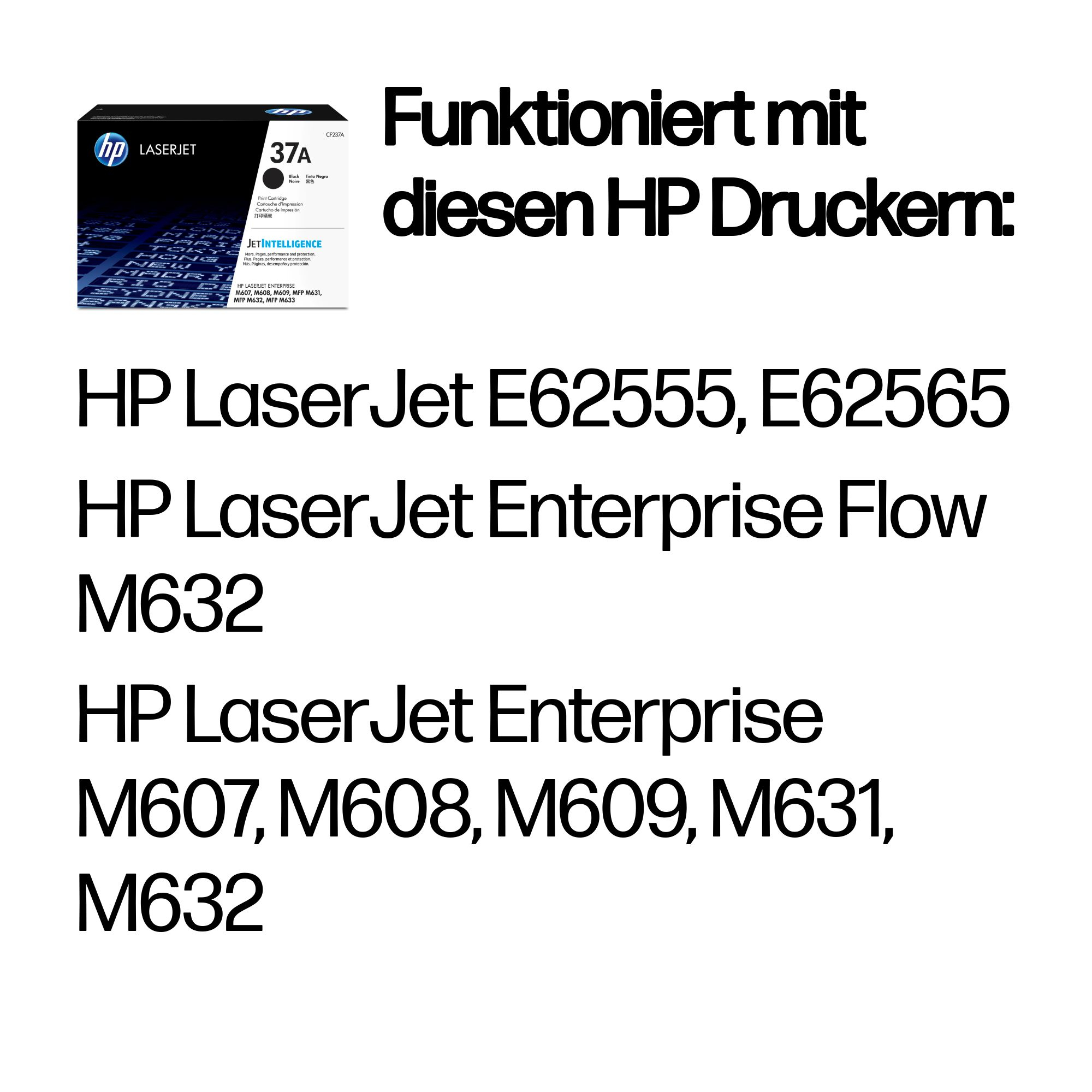 HP 37A       Schwarz     LaserJet    Tonerpatrone Toner HP