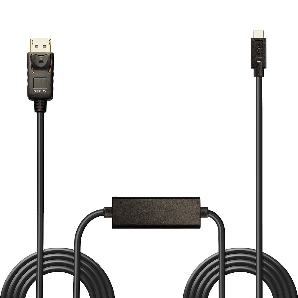 Resim Lindy 43305 USB Tip-C - DisplayPort 1.2 Görüntü Kablosu Adaptörü, 5m, Siyah