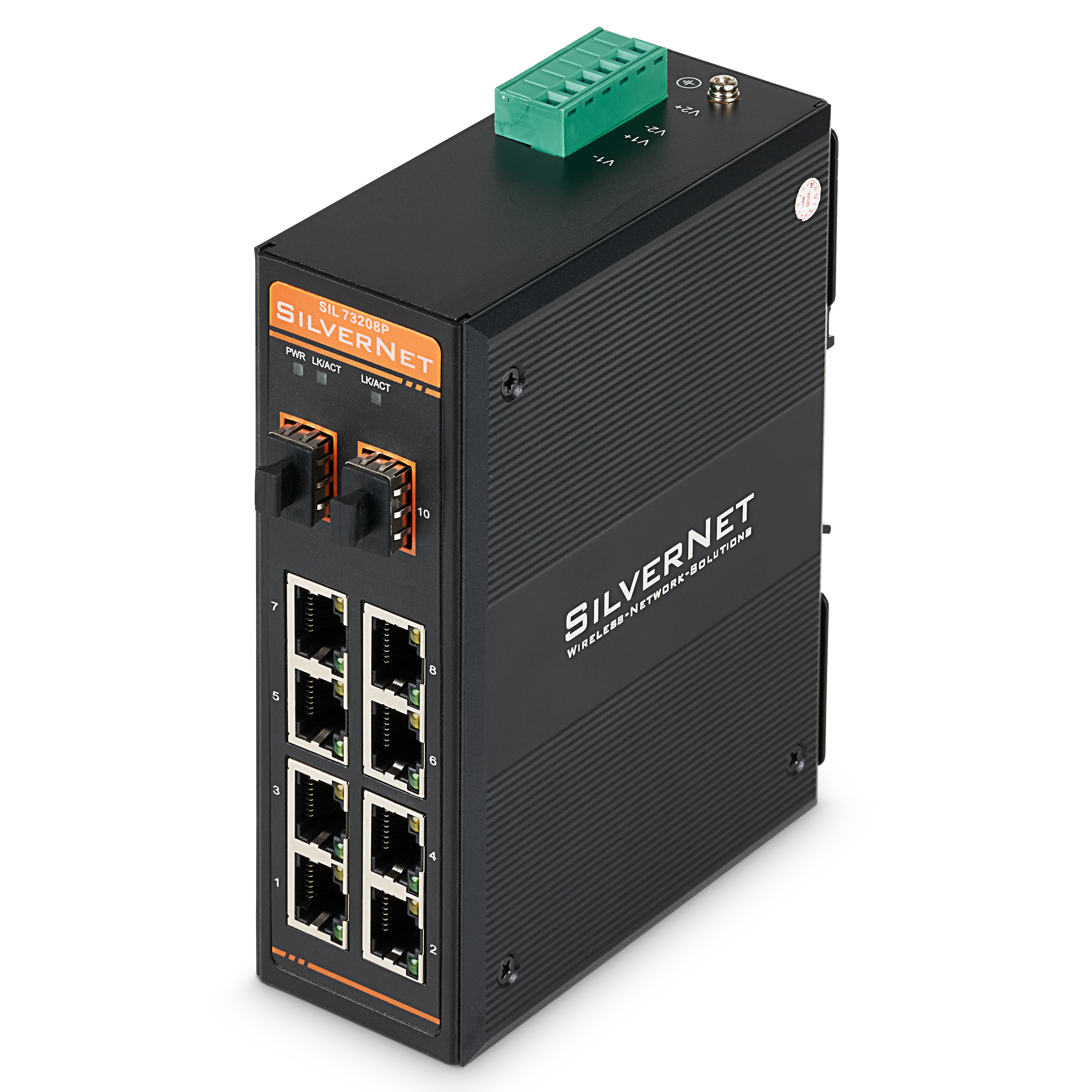SilverNet SIL 73208P nätverksswitchar Ohanterad L2 Gigabit Ethernet (10/100/1000) Strömförsörjning via Ethernet (PoE) stöd Svart