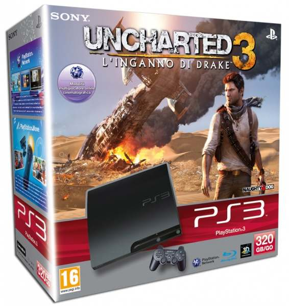 Sony Interactive Entertainment 320GB Playstation 3 Slim + Uncharted 3