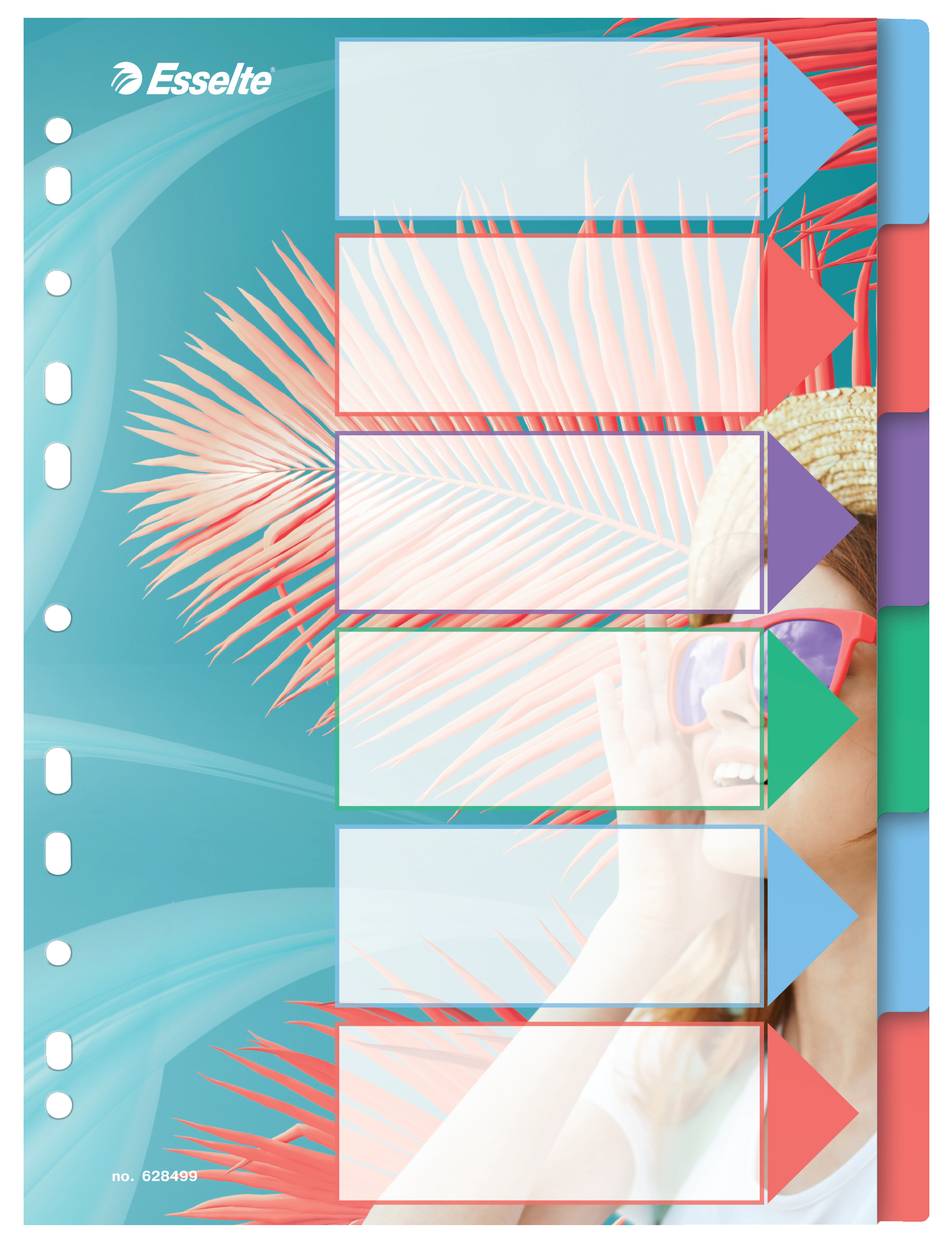 عکس Esselte Colour'Breeze فهرست A4 پلی‌پروپیلن رنگارنگ 6 برگه