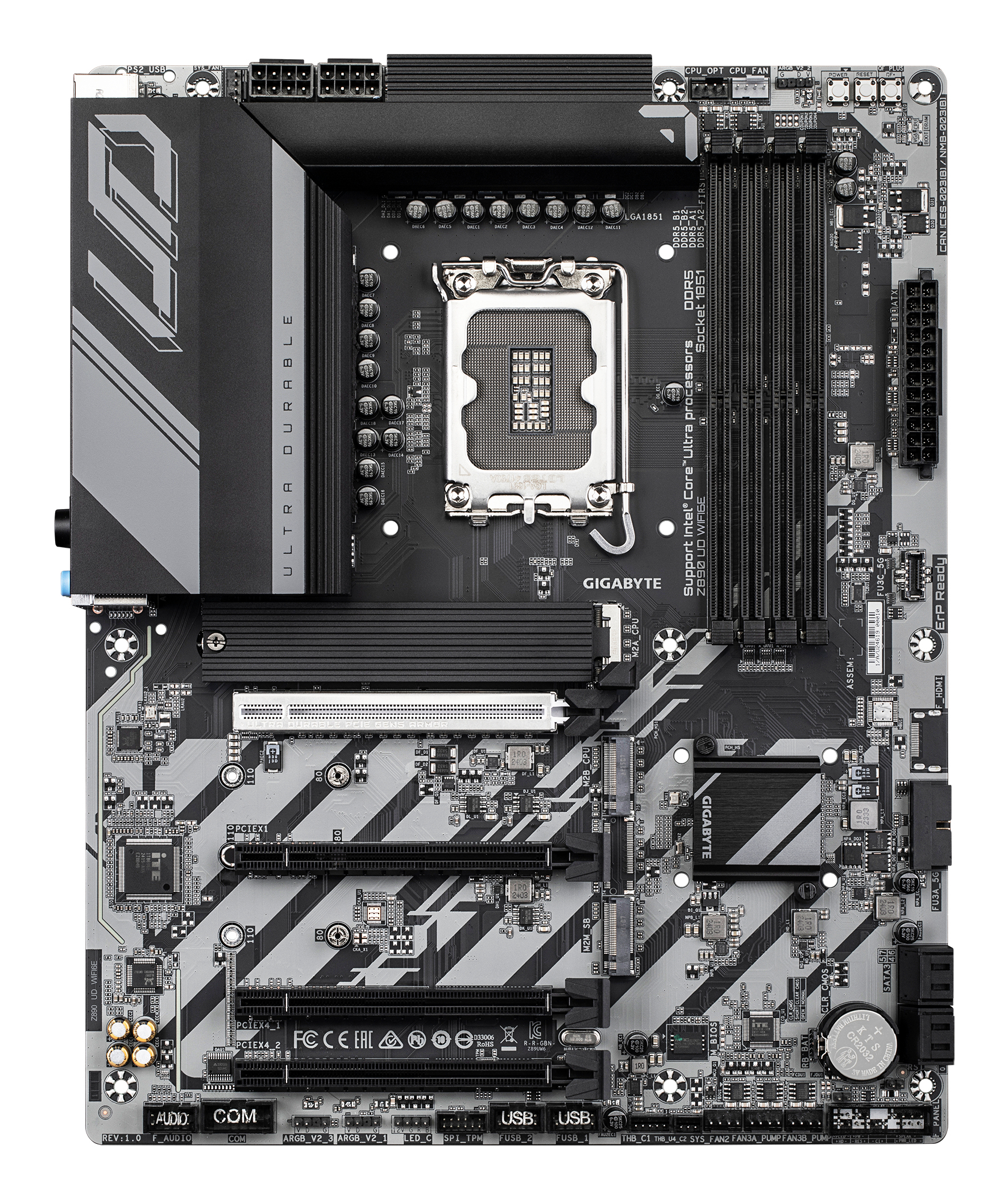 Tarjeta Madre Gigabyte Z890 UD WIFI6E - LGA1851 - 4x DDR5 - 5600/6400/9200(O.C)MHz - DisplayPort - USB - ATX - Z890 UD WIFI6E Tarjeta Madre Gigabyte Z890 UD WIFI6E - LGA1851 - 4x DDR5 - 5600/6400/9200(O.C)MHz - DisplayPort - USB - ATX - Z890 UD WIFI6E