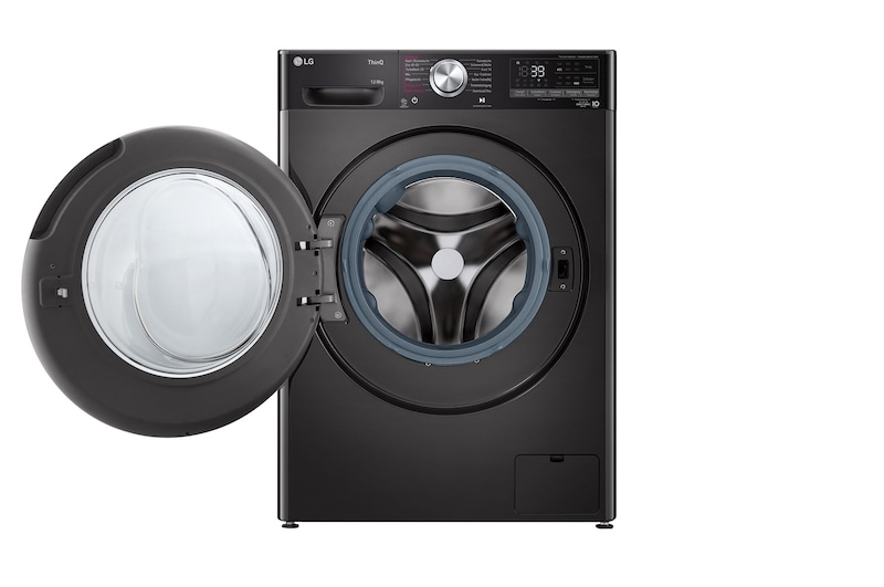 LG V9WD128H2B washer dryer Freestanding Front-load Black, Stainless steel – image 2