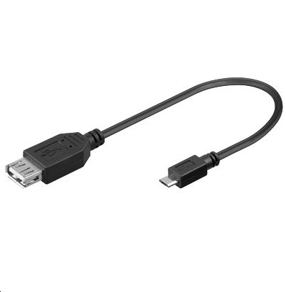 Microconnect USBABMICRO2-OTG USB 2.0 A Dişi - Micro-B Erkek OTG Kablo, 0.2m, Siyah