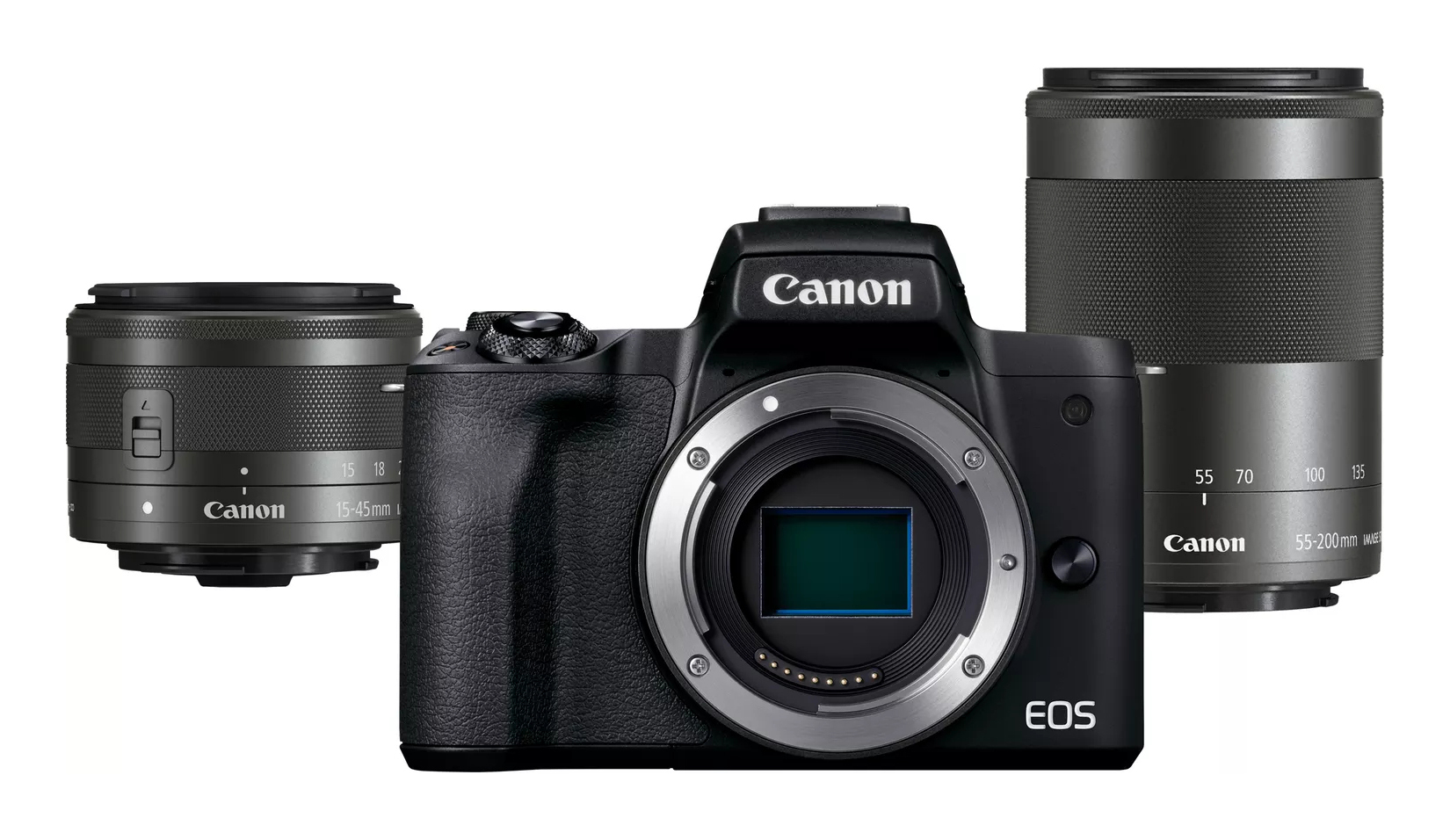 Canon EOS M50 Mark II + M15-45 S+M55-200 EU26 MILC 24,1 MP CMOS 6000 x 4000 pixlar Svart