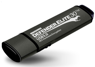 iStorage Kanguru Defender Elite30™ USB 3.0 64GB| Secure Flash Drive | FIPS 197 Certified, 256-bit AES hardware encryption (XTS Mode) | TAA Compliant|