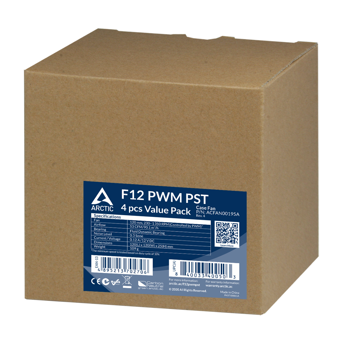 ARCTIC F12 PWM PST 120 mm PWM PST Case Fan Value Pack image 4