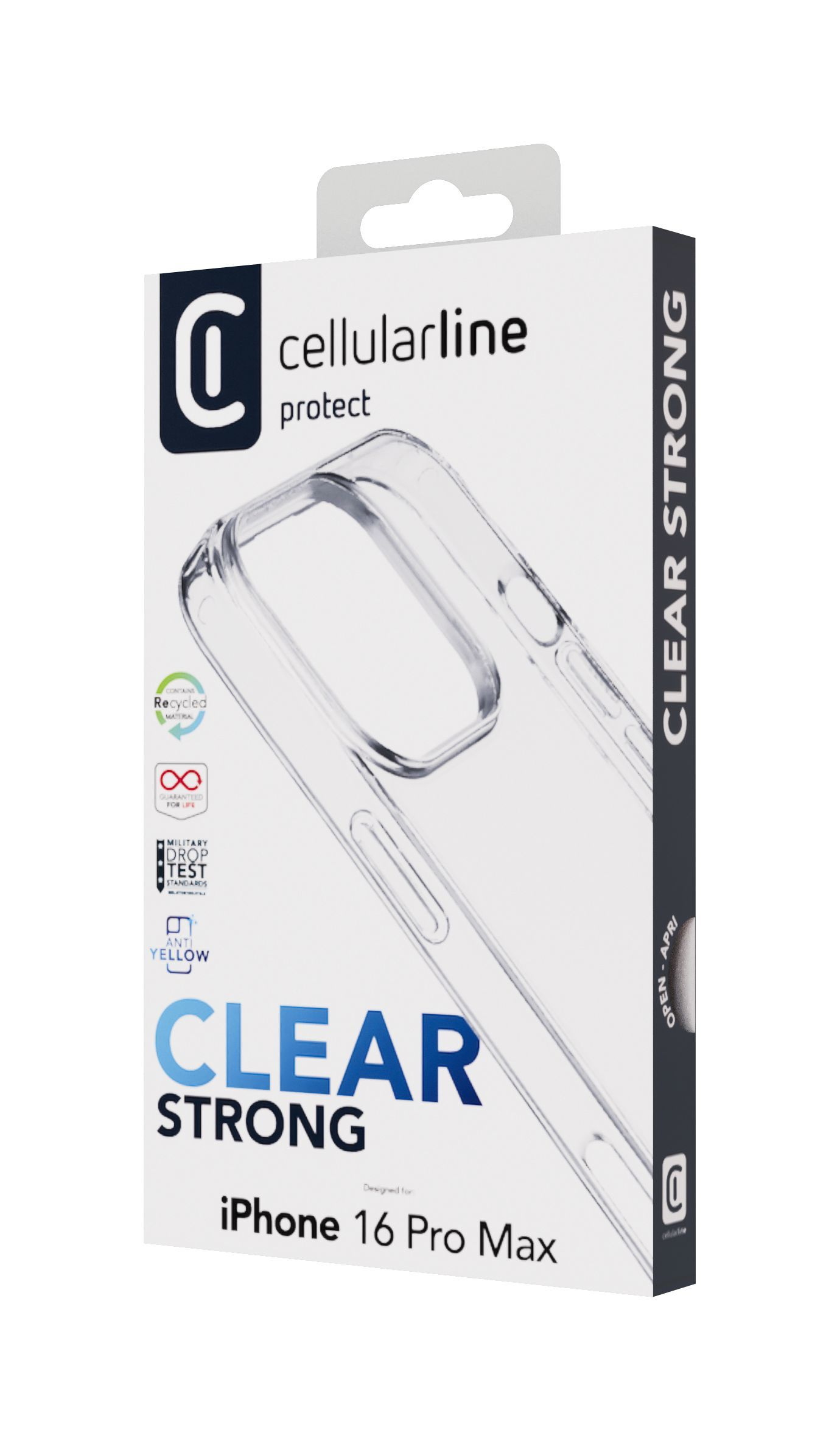 CELLULAR LINE Clear Strong, Backcover, Apple, iPhone 16 Pro Max, Transparent