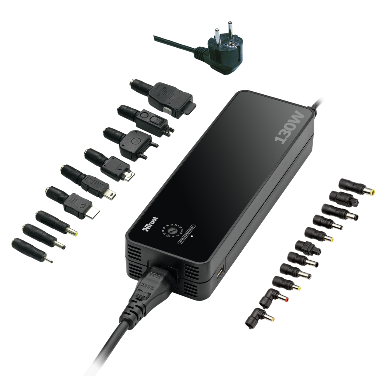 Trust 130W Compact Multi Function Notebook Power Adapter PW-2130